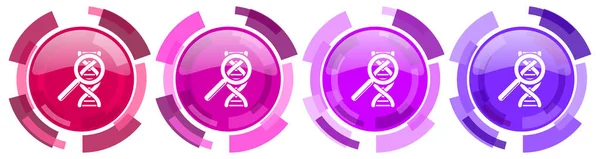 Dna Genetic Research Colorful Icons Collection Glossy Icon Set Isolated — Stock Photo, Image