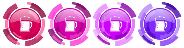 Beer Mug Lager Drink Colorful Icons Collection Glossy Icon Set — Stock Photo, Image