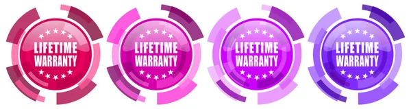 Lifetime Warranty Colorful Icons Collection Glossy Icon Set Isolated White — Stock Photo, Image
