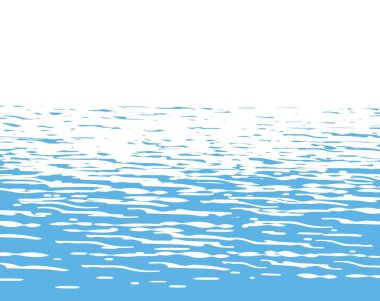 Dalgalar ve dalgalarla mavi deniz suyu dokusunun vektör görüntüsü..