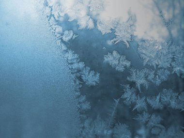         Photo of the frosted glass window in winter time.                        clipart