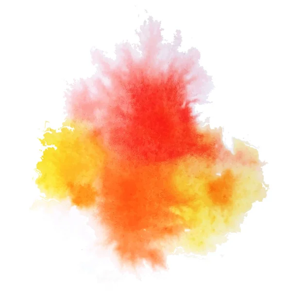 Vektorkép Akvarell Foltok Elszigetelt Fehér Háttér Narancs Piros Rózsaszín Sárga — Stock Vector