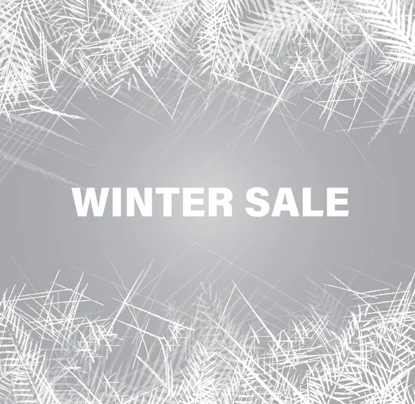 Ілюстрація Тексту Зимового Продажу Матовим Скляним Вікном Слідами Морозу Снігу — стокове фото