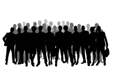 bir grup insan, kalabalık - vektör siluetleri