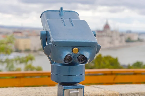 Coin Operated Binoculars Tower Viewer Buda Castle — Stock Photo, Image