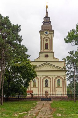 Pancevo, Sırbistan - 01 Eylül 2022: Romanya Ortodoks Kilisesi Binası 1863 'ten itibaren Sırbistan' ın