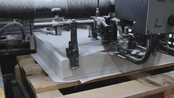 Bladpapier Stroom Offset Print Machinerie Productieproces — Stockvideo