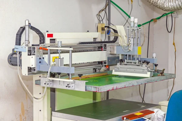 Automated Screen Silk Printing Machine Print Office — Stock Photo, Image