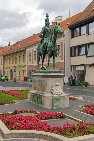 Budapest Hongrie Juillet 2022 Statue Équestre Noble Hongrois Hadik Andras — Photo
