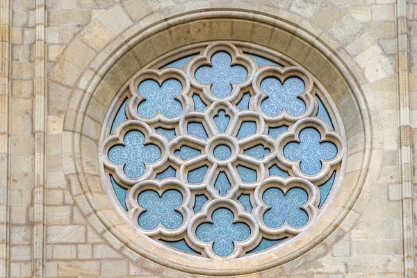Okrągłe Okno King Matthias Kościół Rzymskokatolicki Budapeszcie Węgry — Zdjęcie stockowe