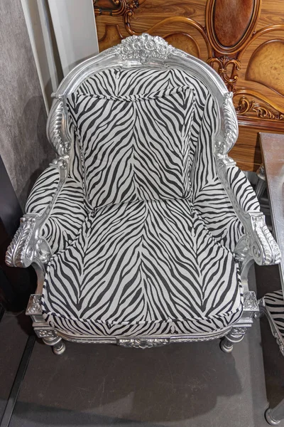 Siyah Beyaz Zebra Yazdırma Safari Tarzı Yastık Evi Dekorasyonu — Stok fotoğraf
