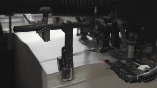 Sheet Fed Paper Offset Print Press Machine Work Production Interrupt — Stock Video