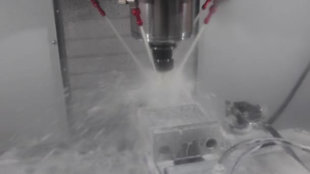 Nebel Kühlmittel Sprühsystem Kühlung Bohrwerkzeug Ausrüstung Cnc Maschinen — Stockvideo