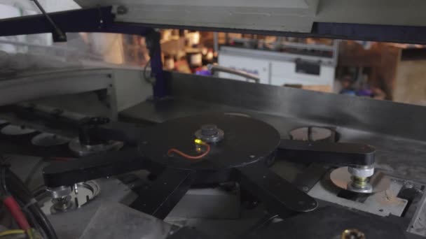 Compact Disc Making Machinery Production Process Factory Technology Dvd — Stockvideo