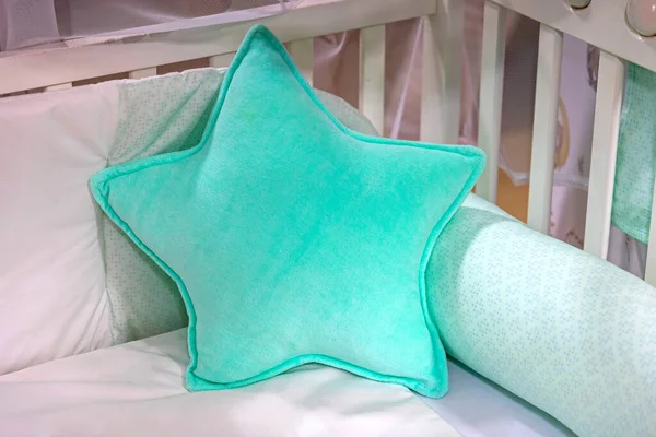 Star Shape Πράσινο Μαξιλάρι Baby Bed Children Room Decor — Φωτογραφία Αρχείου