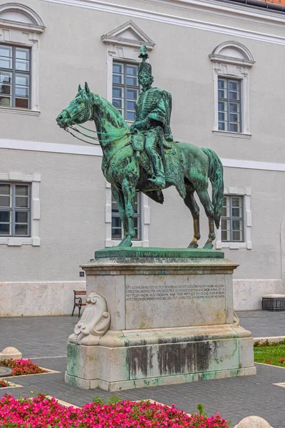 Budapest Ungheria Luglio 2022 Statua Equestre Hadik Andras Nobile Ungherese — Foto Stock