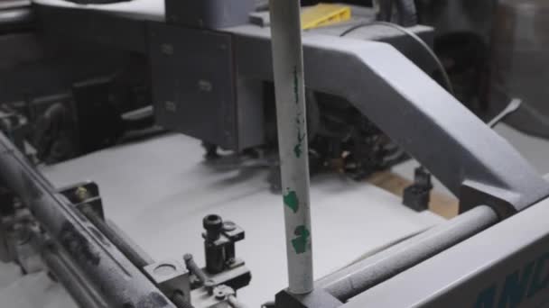 板紙フローオフセット印刷機製造工程作業 — ストック動画