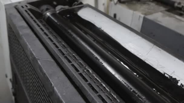 ブラックプリントインクローラーオフセット印刷機 — ストック動画