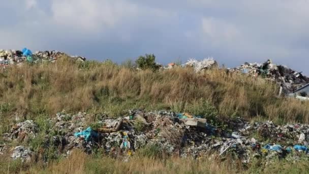Grande Montanha Lixo Cidade Dump Site Landfill Panorama — Vídeo de Stock