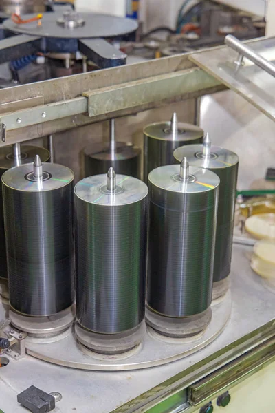 Disk Yapıcı Makine Üretim Fabrikası Teknoloji Dvd Spindle — Stok fotoğraf