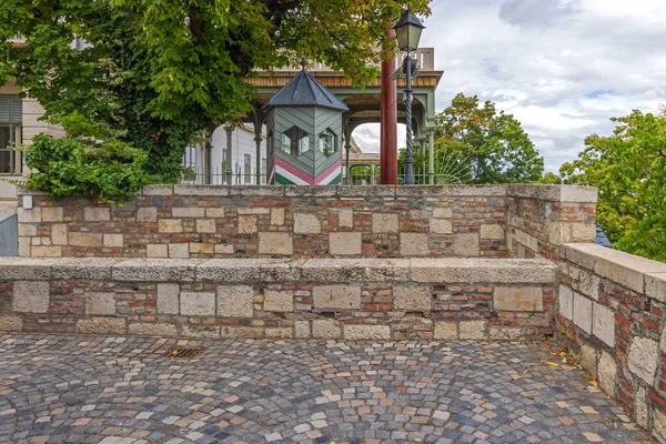 Cobblestone Pavement Stone Wall Budapest Fortress — стокове фото