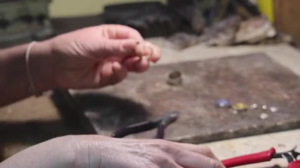 Filing Ring Jewellery Craft Work Bench Manufacturing Process — Stock videók