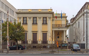 Belgrad, Sırbistan - 19 Kasım 2022: Başkentteki Kneza Milosa Caddesi 'ndeki Myanmar Büyükelçilik Binası.