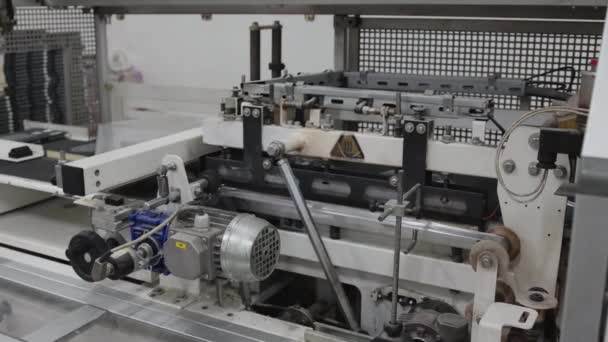 Vacuum Packing Books Print Process Production Packing Machinery — Stockvideo