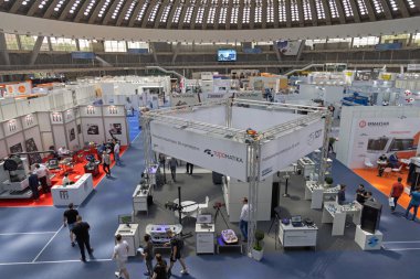 Belgrade, Serbia - May 24, 2022: Innovation Technology Industrial Expo International Technical Fair in Hall.