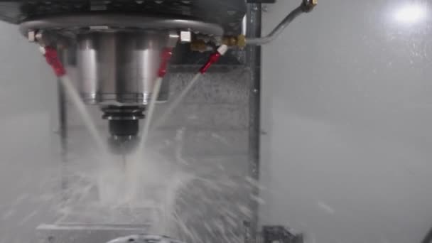 Cooling Boring Tools Equipment Cnc Machine Mist Coolant Spray — Stockvideo