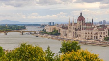 Hungarian Parliament Government Building at Danube River in Capital City Budapest