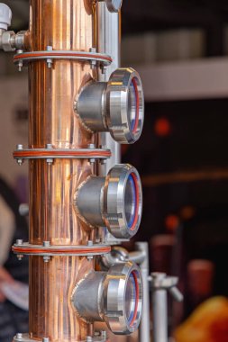 Copper Steel Column Vessel Brewery Equipment Alcohol Distillery