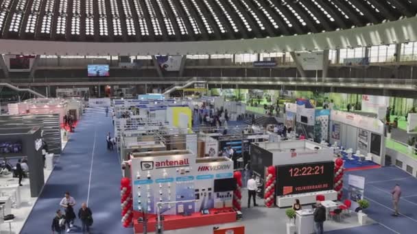 Belgrad Serbien April 2022 Building Construction Trade Fair Industry Exhibition — Stockvideo