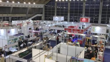 Belgrade, Serbia - November 24, 2022: Ethnic Food and Drinks Fair Traditional National Raw Organic Produce Event Panorama.