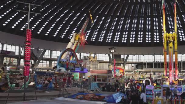 Belgrade Serbia December 2022 People Having Fun Amusement Park Large — 비디오