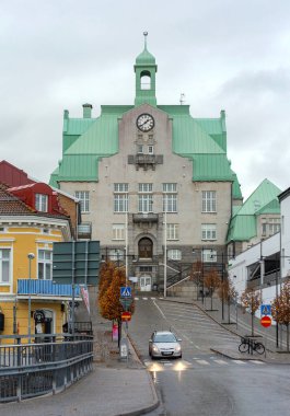 Stromstad, Sweden - November 1, 2016: Stromstad City Government Office Building Sweden Autumn Day.
