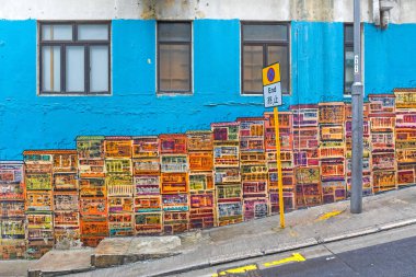 Merkez, Hong Kong - 26 Nisan 2017: Gutzlaff Caddesi, Central Hong Kong Graffiti Sanat Tarihi.