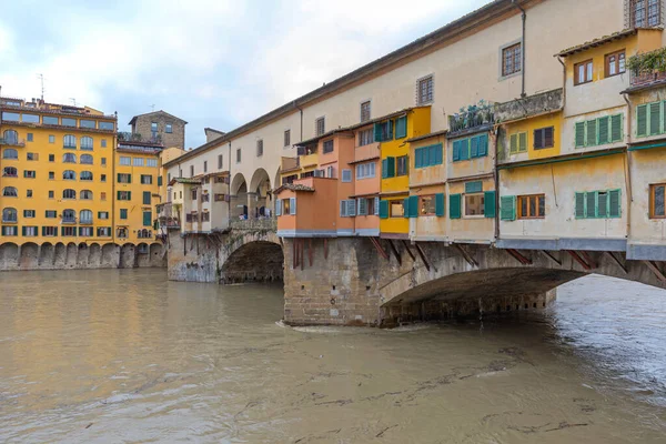 Ponte Vecchio Arno River Florence Τοσκάνη Ιταλία — Φωτογραφία Αρχείου