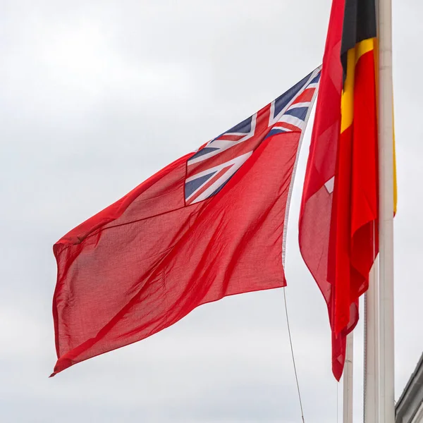 British Red Duster Flag Ensign Merchant Navy Sign — Stock Photo, Image
