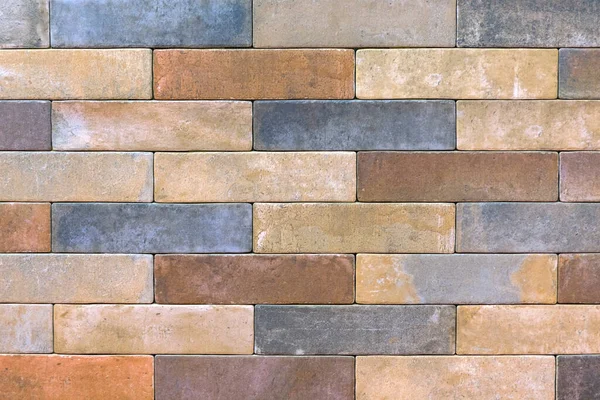 Earth Colours Decorative Bricks Tiles House Wall Background — Foto Stock