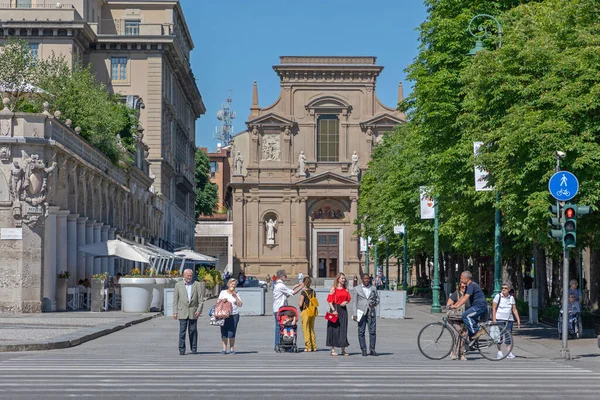 Bergamo Itálie Června 2019 Římskokatolický Kostel Santi Bartolomeo Stefano Bergamu — Stock fotografie