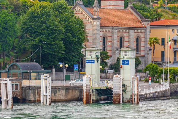 Cadenabbia Italy Червня 2019 Ramp Structure Ferry Boat Dock Lake — стокове фото