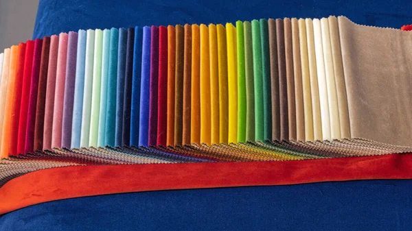Tekstil Warna Swatch Sample Cloth Kain Materi — Stok Foto
