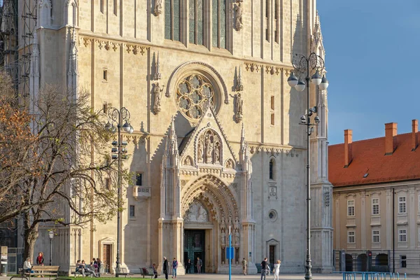Zagreb Kroatien November 2019 Eingang Zur Römisch Katholischen Kathedrale Von — Stockfoto