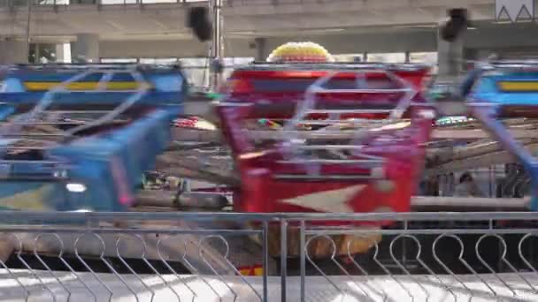 Φυγόκεντρος Enterprise Amusement Park Thrill Ride Γρήγορη Δύναμη Περιστροφής — Αρχείο Βίντεο