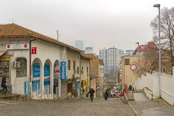 Βελιγράδι Σερβία Ιανουαρίου 2023 Άνθρωποι Περπατούν Στην Οδό Καμένικα Στο — Φωτογραφία Αρχείου
