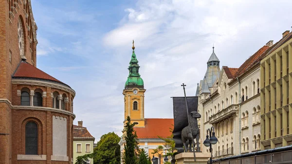 Uhrturm Der Serbisch Orthodoxen Kirche Szeged Ungarn — Stockfoto