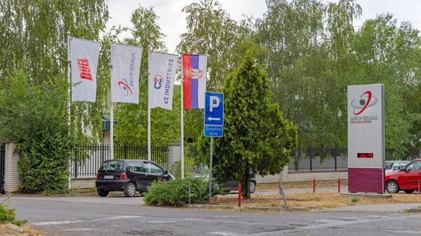 Zrenjanin Serbien Juli 2022 Firmenflaggen Der Chemiefabrik Beohemija — Stockfoto