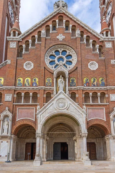 Szeged Hungary July 2022 Votive Church Szeged Front View Facade — 스톡 사진
