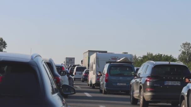 Nis Сербія Серпня 2022 Завантаження Дорогах Літні Канікули Проблеми Водіїв — стокове відео